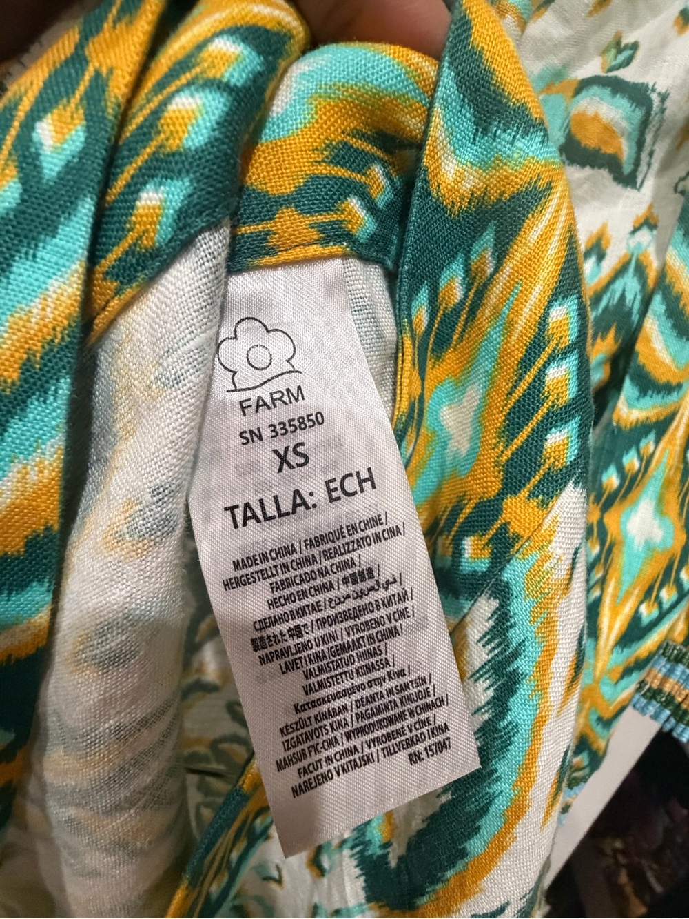 NWT FARM Rio Green & Yellow Halter Dress - Picture 15 of 16